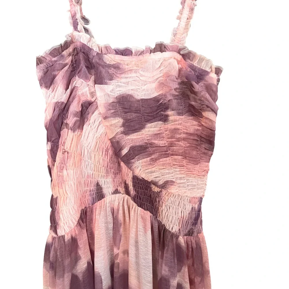 Free People‎ Tessa Smocked Midi Dress Soft Combo Floral Print Ruffle NWOT M